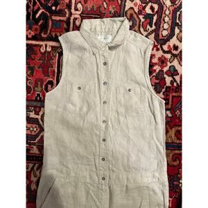 Lou & Grey 100% Linen Sleeveless Romper Jumpsuit Size XS